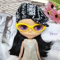 HSM011YEW04 Neo B Doll Mimi Plastic Yellow Glasses Purple Lens HSM011YEW04 Neo B Doll Mimi Plastic Yellow Glasses Purple Lens
