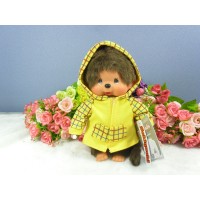 239850 Monchhichi S Size Dressed Yellow Checker Parka Girl