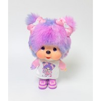 LB002 HONG KONG Exclusive Limited - Big Head Monchhichi Dye Tie Purple Hair Girl ~ NEW ~ LB002 HONG KONG Exclusive Limited - Big Head Monchhichi Dye Tie Purple Hair Girl ~ NEW ~