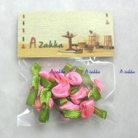 DIY Craft 2cm Ribbon Flower Pink + Leaf (10pcs) NDA074PNK DIY Craft 2cm Ribbon Flower Pink + Leaf (10pcs) NDA074PNK