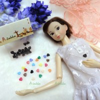 NDB003BLK Doll Dress DIY Crafts Tool Tiny Button Heart 4mm Black NDB003BLK Doll Dress DIY Crafts Tool Tiny Button Heart 4mm Black