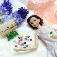 NDB004GRN Doll Dress DIY Crafts Tiny Button Heart 6.5mm Green NDB004GRN Doll Dress DIY Crafts Tiny Button Heart 6.5mm Green