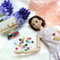 NDB004MIX Doll Dress DIY Craft Tiny Button Heart 6.5mm Mix Color NDB004MIX Doll Dress DIY Craft Tiny Button Heart 6.5mm Mix Color