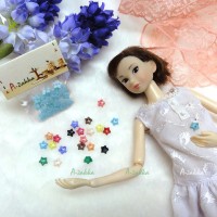 NDB005BLE Doll Dress Sewing Tiny Tools Button Star 6.5mm Blue NDB005BLE Doll Dress Sewing Tiny Tools Button Star 6.5mm Blue