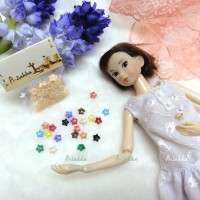 NDB005CRM Doll Dress Sewing Tiny Tool Button Star 6.5mm Cream NDB005CRM Doll Dress Sewing Tiny Tool Button Star 6.5mm Cream