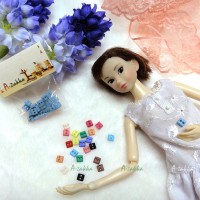 NDB006BLE Doll Dress DIY Sewing Tiny Button Square 5mm Blue NDB006BLE Doll Dress DIY Sewing Tiny Button Square 5mm Blue