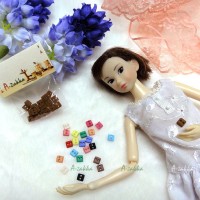 NDB006BRN Doll Dress DIY Sewing Tiny Button Square 5mm Brown NDB006BRN Doll Dress DIY Sewing Tiny Button Square 5mm Brown