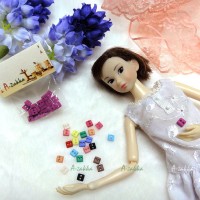 NDB006RSE Doll Dress DIY Sewing Tiny Button Square 5mm Rose NDB006RSE Doll Dress DIY Sewing Tiny Button Square 5mm Rose