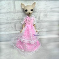 Hujoo Albu Dog Rose Yo-SD Outfit Pink Lace Dress YLM007PNK Hujoo Albu Dog Rose Yo-SD Outfit Pink Lace Dress YLM007PNK