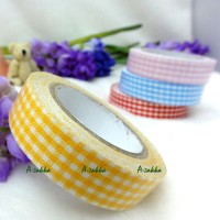 YTA005YEW Roll Adhesive Sticker Fabric Tape Yellow Checker YTA005YEW Roll Adhesive Sticker Fabric Tape Yellow Checker